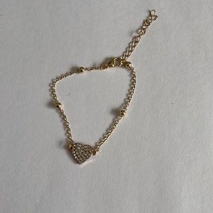 gold crystal heart bracelet
